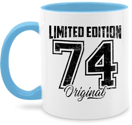 Tasse Tassen 325ml - 50. Geburtstag - Limited Edition 1974 Original Schwarz Vintage Fünfzigster - 325 ml - Hellblau - für 50 jährige zum 50er 50ger 50igster fuenfzig 50igsten 50iger jahre fuffzig von Shirtracer