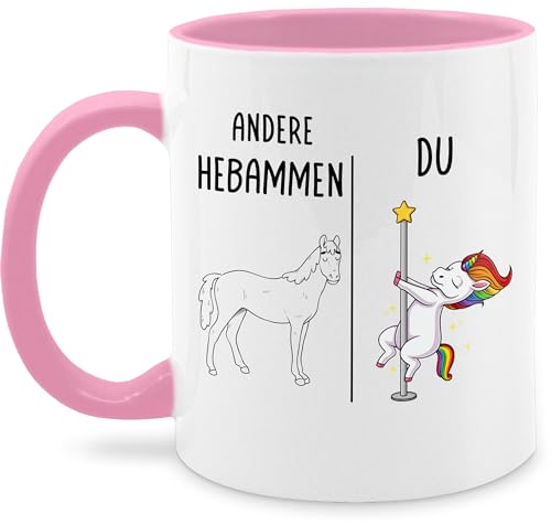 Tasse Tassen 325ml - Andere Hebammen Dabbing Einhorn | Hebamme Geschenk | Geschenke für Hebammen Danke | Dankeschön Hebammen | Geschenk für werdende Hebammen - 325 ml - Rosa - du von Shirtracer