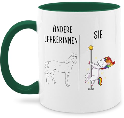 Tasse Tassen 325ml - Andere Lehrerinnen Dabbing Einhorn | Geschenk Lehrerin | Abschiedsgeschenk Lehrerin Geschenk Weihnachten | Abschlussgeschenk Beste Lehrerin Abschied - 325 ml - Petrolgrün von Shirtracer