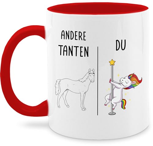 Tasse Tassen 325ml - Andere Tanten Dabbing Einhorn | Tante Geschenk für Tante Weihnachten | Geschenk für Beste Tante | Coole Tante Geschenk - 325 ml - Rot - teyze die geschenke+für+tante sprüche von Shirtracer