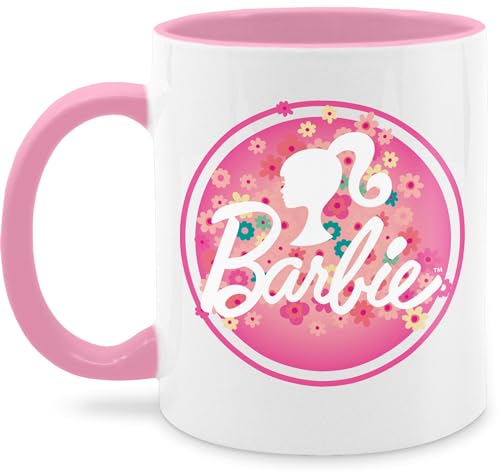 Tasse Tassen 325ml - Barbie Logo Blumen - 325 ml - Rosa - kindertasse nur noch eine pflanze mug von Shirtracer