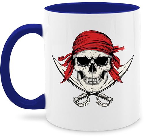 Tasse Tassen 325ml - Böser Pirat | Piraten Totenkopf | Pirates | Seeräuber | Freibeuter - 325 ml - Dunkelblau von Shirtracer