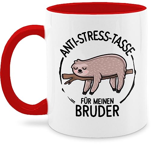 Tasse Tassen 325ml - Anti-Stress-Tasse für meinen Bruder - 325 ml - Rot - brüder geschenk geschwister geschenke weihnachten den lustig bester geschenkidee personalisierte zu fuer geburtstag seinen von Shirtracer