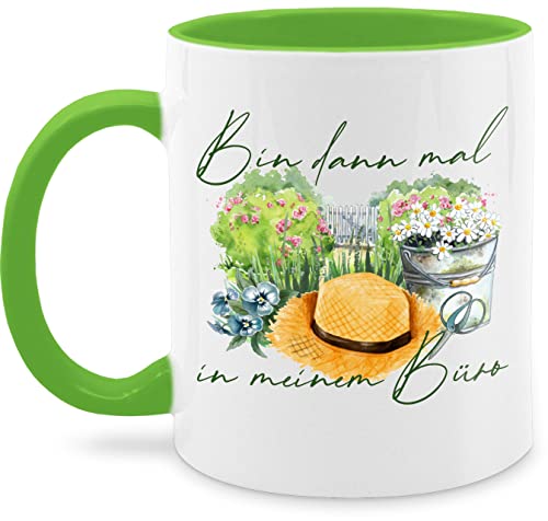 Tasse Tassen 325ml - Deko Hobby - Bin dann mal in meinem Büro Garten I Geschenk Gärtner Gärtnerin - 325 ml - Hellgrün - im kaffeetasse nur noch eine pflanze von Shirtracer