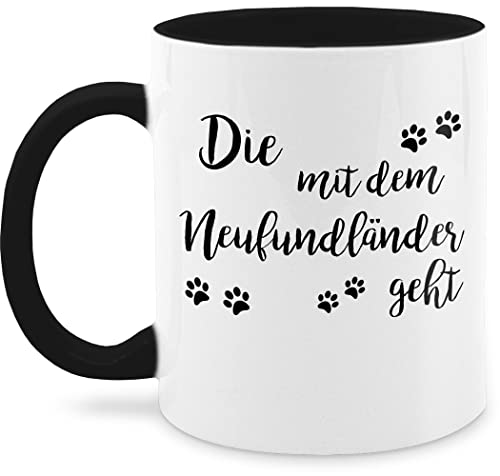 Tasse Tassen 325ml - Deko Hobby Geschenk - Die mit dem Neufundländer geht schwarz - 325 ml - Schwarz - nur noch eine pflanze von Shirtracer