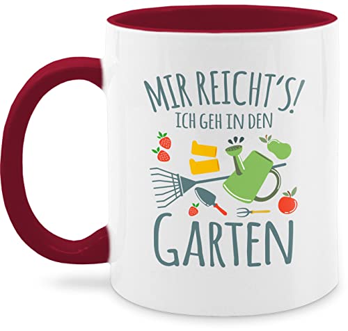 Tasse Tassen 325ml - Deko Hobby Geschenk - Mir reicht's ich geh in den Garten - 325 ml - Bordeauxrot - nur noch eine pflanze geschenke für gärtner gärtnergeschenke kaffeebecher gärtnerinnen von Shirtracer