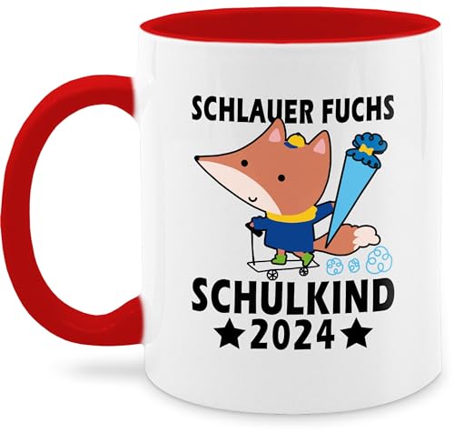 Tasse Tassen 325ml - Einschulung Geschenk Schulanfang - Schlauer Fuchs Schulkind 2024 - schwarz - 325 ml - Rot - zum ersten schultag schulbeginn erstes schuljahr schulanfangsgeschenk von Shirtracer