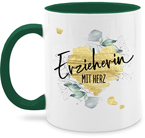 Tasse Tassen 325ml - Erzieherin mit Herz - 325 ml - Petrolgrün - danke erzieherinnen beste für geschenke beruf und job geschenk kindergarten an die dankeschön personalisierte von Shirtracer