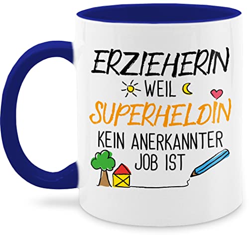 Tasse Tassen 325ml - Erzieherin Superheldin - 325 ml - Dunkelblau - abschied q9061 geschenk für dankeschön erzieherinnen ich bin weil kein beruf ist kaffeetasse geschenke personalisierte von Shirtracer