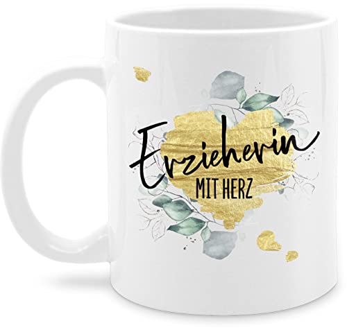 Tasse Tassen 325ml - Erzieherin mit Herz - 325 ml - Weiß - geschenke für erzieherinnen erzieher abschiedsgeschenk kindergärtnerin heart danke geschenk abschied krippe betreuerin beste erzieherin, von Shirtracer