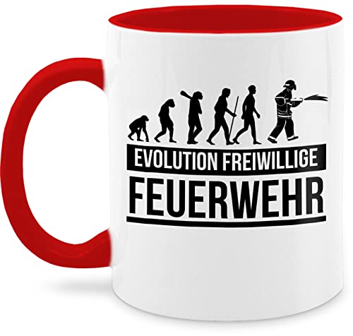 Tasse Tassen 325ml - Evolution freiwillige Feuerwehr - 325 ml - Rot - feuerwehrtasse feuerwehrgeschenkartikel feuerwehrmann kaffeetasse feuerwehrmänner von Shirtracer