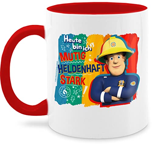 Tasse Tassen 325ml - Feuerwehrmann - Heute bin ich mutig, heldenhaft, stark - Gast Geschenk Feuerwehr Sam - 325 ml - Rot - nur noch eine pflanze feuerwerhman kindertasse feuwehrmann feierwehrmann sa von Shirtracer