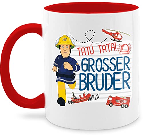 Tasse Tassen 325ml - Feuerwehrmann Sam - Tatü Tata! - Großer Bruder - 325 ml - Rot - der feuermann fwuerwehrmann feuerwehr mann feuerwerhman feuwehrmann kinder feierwehrmann grosser kindertasse von Shirtracer