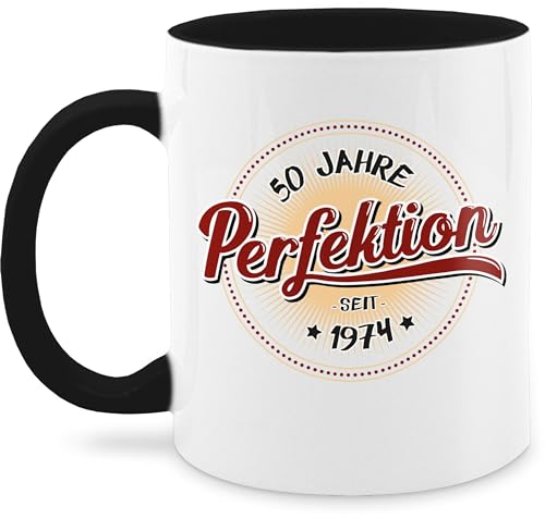 Tasse Tassen 325ml - 50. Geburtstag - Fünfzig Jahre Perfektion 1974 I - 325 ml - Schwarz - nur noch eine pflanze 50 50er 50- milchkaffeetassen 50ziger er wärmende 50igster 50zigen 50ten 50ger (50) von Shirtracer