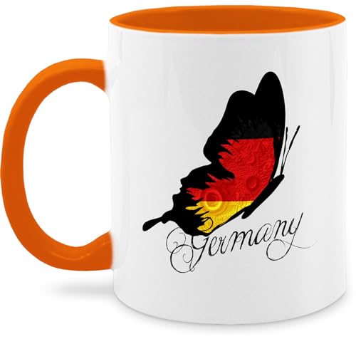 Tasse Tassen 325ml - Fußball EM WM - Germany Schmetterling - 325 ml - Orange - 2024 fanartikel deutsch fussball deutschland europameisterschaft deutsche nationalmannschaft fu ball flagge em24 von Shirtracer