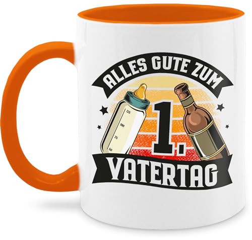 Tasse Tassen 325ml - Geschenk - Alles gute zum 1. Vatertag - Vintage schwarz - 325 ml - Orange - vatertagstasse vatertagsgeschenk 1.vatertag vatertagtasse männertag erster vater sohn geschenke von Shirtracer