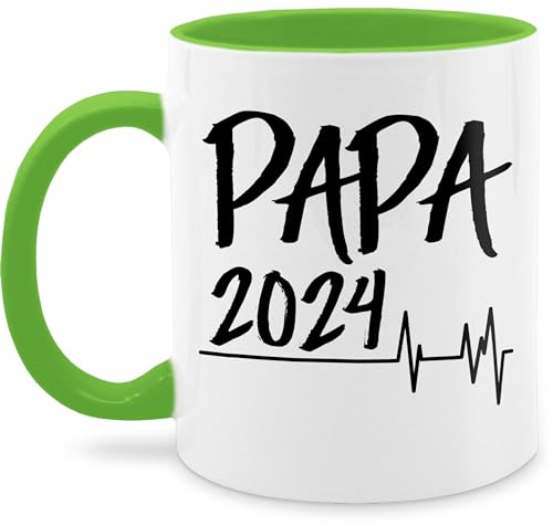 Tasse Tassen 325ml - Geschenk zum Vatertag - Papa 2024 Herzschlag - 325 ml - Hellgrün - vatertagsgeschenk vatertagstasse männertag pap kaffeetasse geschenke werdende papas vatertagtasse daddy ekg von Shirtracer