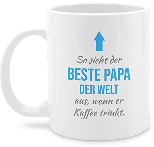 Tasse Tassen 325ml - Geschenk zum Vatertag - So sieht der beste Papa der Welt aus wenn er Kaffee trinkt - 325 ml - Weiß - vatertagstasse vatertagsgeschenk vatertagtasse männertag von Shirtracer