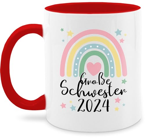 Tasse Tassen 325ml - Große Schwester Geschenk 2024 Regenbogen Big Sister - 325 ml - Rot - schwestern 2023 teetasse sis kaffeetasse grosse für geschenke verkünden fuer von Shirtracer