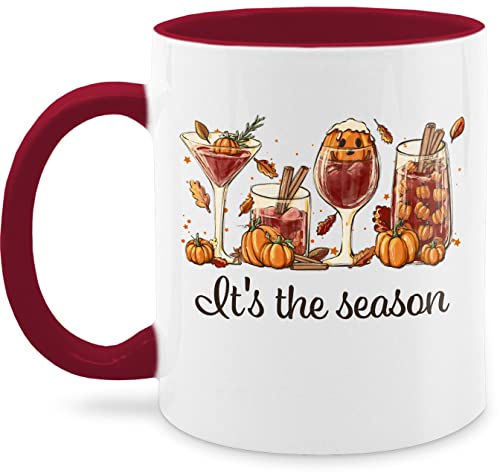 Tasse Tassen 325ml - Halloween - It's the Season - Kürbis Gläser Punsch - dunkel - 325 ml - Bordeauxrot - gruselig helloween hellowee haloween outfits gruseliges gruselige happy von Shirtracer