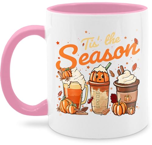 Tasse Tassen 325ml - Halloween - Pumpkin Kürbis Tis' the Season Herbst - 325 ml - Rosa - gruselig tis hellowee haloween outfits helloween happy gruselige gruseliges von Shirtracer