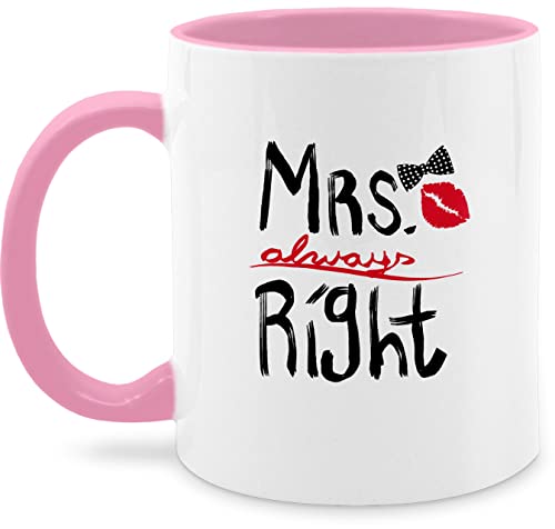 Tasse Tassen 325ml - Hochzeit - Mrs. always Right Pinsel - 325 ml - Rosa - gastgeschenke mrs von Shirtracer