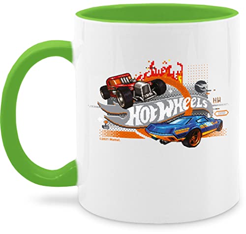 Tasse Tassen 325ml - Hot Wheels - 8-Bit Logo - 325 ml - Hellgrün - kaffeetasse von Shirtracer