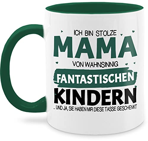 Tasse Tassen 325ml - Ich bin Stolze Mama von Wahnsinnig fantastischen Kindern - Muttertag Kinder Geschenkideen - 325 ml - Petrolgrün - muttertagsgeschenk billig mami muttertagsgeschenke ideen von Shirtracer