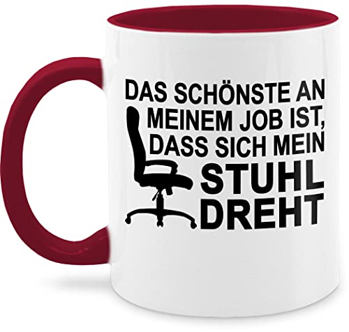 Tasse Tassen 325ml - & Beruf Geschenk - Das schönste an meinem Job ist, dass sich der Stuhl dreht - schwarz - 325 ml - Bordeauxrot - nur noch eine pflanze mugs kaffeetasse wärmende schokolade von Shirtracer