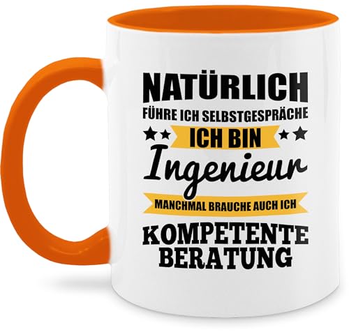 Tasse Tassen 325ml - Job & Beruf Geschenk - Natürlich führe ich Selbstgespräche ich bin Ingenieur - 325 ml - Orange - mug ein cup diplom kaffeetassen selbstgespräch ingenieure kaffeetasse von Shirtracer