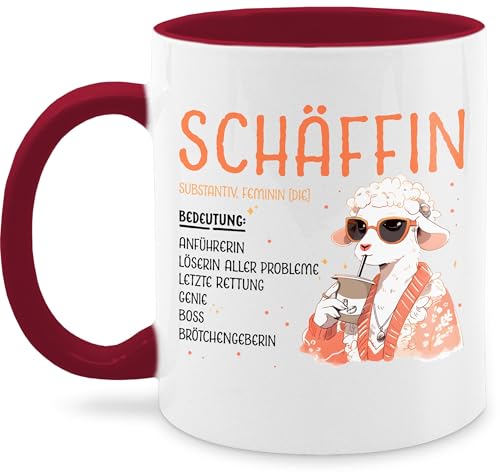 Tasse Tassen 325ml - Job & Beruf - Schäffin I Chefin Geschenk I Anführerin I Leiterin I Vorgesetzte I Lustig I Witzig I Weihnachten - 325 ml - Bordeauxrot - kaffeebecher sprüche arbeit schaf von Shirtracer