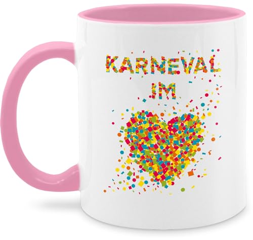 Tasse Tassen 325ml - & Fasching - Karneval im Herzen - 325 ml - Rosa - kölner karnevals fastnacht karneval& faschings fasching- fasching+verkleidung und fasnacht für rut wiess koeln gärtner von Shirtracer