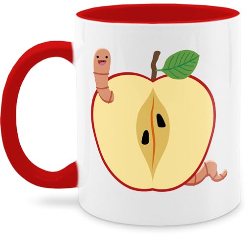 Tasse Tassen 325ml - Karneval & Fasching - Apfel mit Wurm I Fastnacht I Fasnacht I Fasnet - 325 ml - Rot - karnevalstasse fasching- faschingstasse carnevale fasnetbecher karnevals faschings von Shirtracer