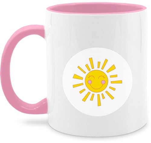 Tasse Tassen 325ml - Karneval & Fasching - Glücksbär lachende Sonne Glücksbärchi Kostüm Sonnenschein Geschenk I Fastnacht I Fasnacht I Fasnet - 325 ml - Rosa - mit einer karnevalstasse von Shirtracer