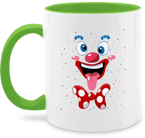 Tasse Tassen 325ml - & - Clown Gesicht Kostüm Karneval Clownkostüm Lustig Fasching - 325 ml - Hellgrün - rosenmontag fastnacht karneval& faschings- witzige faschings jeck kölner karnevals fasnet von Shirtracer