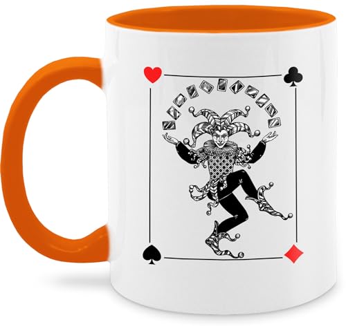 Tasse Tassen 325ml - Karneval & Fasching - Joker Karte - 325 ml - Orange - fasching- carnevale karnevals faschings verkleidet carnival karneva fasnets karnelval jeck rosenmontag fastnacht karneval& von Shirtracer