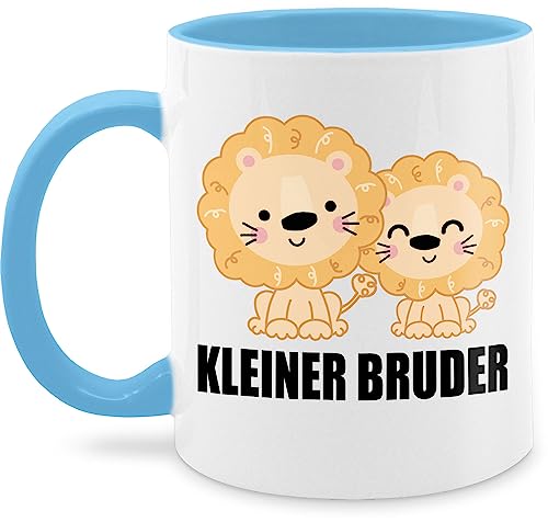 Tasse Tassen 325ml - Löwe - Kleiner Bruder - 325 ml - Hellblau - little brother lil bro kleinen kleine 2024 geschenk brüder von Shirtracer