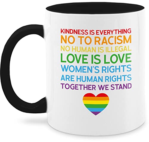 Tasse Tassen 325ml - LGBTQ Flagge - Together We Stand – Pride - 325 ml - Schwarz - lgbt kaffeetasse regenbogen kleidung lqbtq lgbtqia csd gay lesbian von Shirtracer