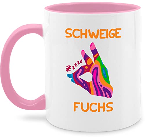 Tasse Tassen 325ml - Lehrer - Flüsterfuchs Schweigefuchs - 325 ml - Rosa - teacher kaffeetasse geschenke für wärmende geschenk masterabschluss beschriftung angehende von Shirtracer