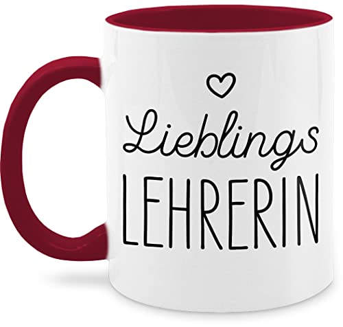 Tasse Tassen 325ml - Lieblingslehrerin Lehrerin Geschenk Lehrerinnen - 325 ml - Bordeauxrot - lieblings für klassenlehrerin beste nette geschenke eine fuer von Shirtracer