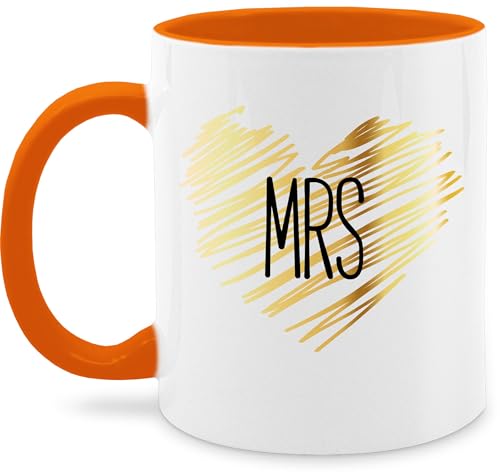 Tasse Tassen 325ml - MRS | Braut Hochzeitsgeschenke | Geschenk zur Hochzeit | Braut Hochzeit Geschenk - 325 ml - Orange - hochzeitsgeschenk heirat heiraten hochzeits gastgeschenke geschenke von Shirtracer