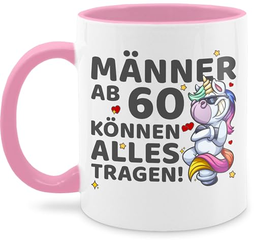 Tasse Tassen 325ml - Männer ab 60 können alles tragen cooles Einhorn I 60er Geburtstag Sechzigster Geschenke zum 60. Mann I Sechzig Jahre I 60ter - 325 ml - Rosa - tasse+level+60 60ten kaffeetasse von Shirtracer