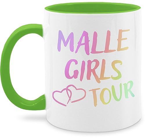 Tasse Tassen 325ml - Malle Girls Tour Mallorca Tour Mädels Malle Party Mädchen Urlaub - 325 ml - Hellgrün von Shirtracer