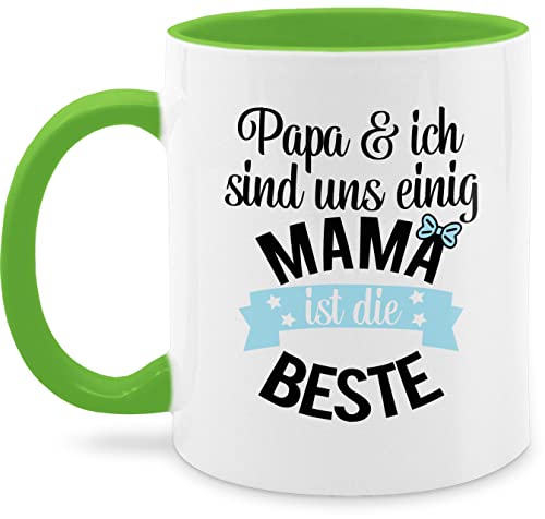 Tasse Tassen 325ml - Mama ist die beste II - 325 ml - Hellgrün - best mum mami mutter mom mutti muttertagsgeschenk für mütter geschenke du bist mama's dein baby mother toll besten mamas mothers von Shirtracer