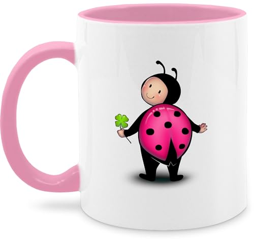 Tasse Tassen 325ml - & - Marienkäfer - Kindergarten Fasching Karneval Kinder - 325 ml - Rosa - karnevalstasse fasching- kita faschingstasse carnevale käfer fasnetbecher karnevals marienkaefer von Shirtracer
