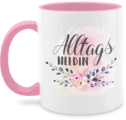 Tasse Tassen 325ml - Alltagsheldin Geschenk Mama Krankenschwester Geschenkidee Erzieherin Lehrerin - 325 ml - Rosa - muttertagsgeschenk mum teetasse mütter groß muttertag muttertagsgeschenke mami von Shirtracer