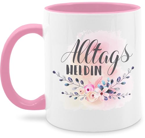 Tasse Tassen 325ml - Alltagsheldin Geschenk Mama Krankenschwester Geschenkidee Erzieherin Lehrerin - 325 ml - Rosa - muttertagstasse mum muttertagsgeschenk teetasse moms cup mütter kaffeetasse von Shirtracer
