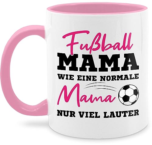 Tasse Tassen 325ml - Fußball Mama wie eine normale Mama nur viel lauter - 325 ml - Rosa - für die mutter mamatags geschenk geschenke gesxhenk tag tags muttertagsgeschenk mum fussball noch pflanze von Shirtracer