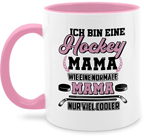 Tasse Tassen 325ml - Ich bin eine Hockey Mama - Wie eine normale Mama - Nur cooler - Schwarz - 325 ml - Rosa - fuer mutter muttertag mütter geschenke geschenk besten mamas tag mother mit schrift von Shirtracer