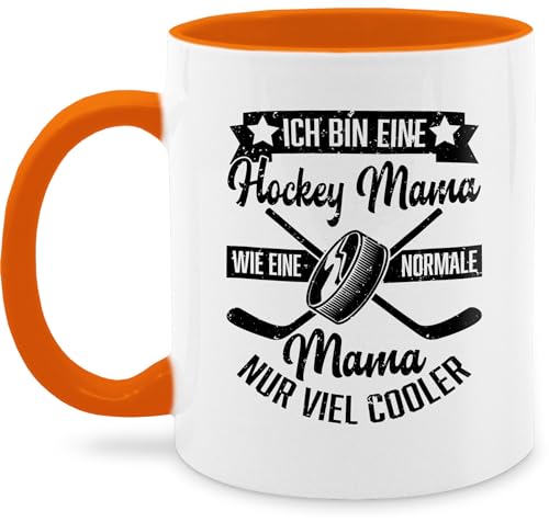 Tasse Tassen 325ml - Ich bin eine Hockey Mama - wie eine normale Mama nur viel cooler - schwarz - 325 ml - Orange - mamatags geschenk mutter tags geschenke muddi mutti mamas muttertag mama's von Shirtracer
